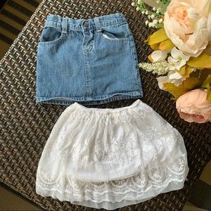 Denim Skirt Lace Skirt Girls 4T Clothing Lot Bundle